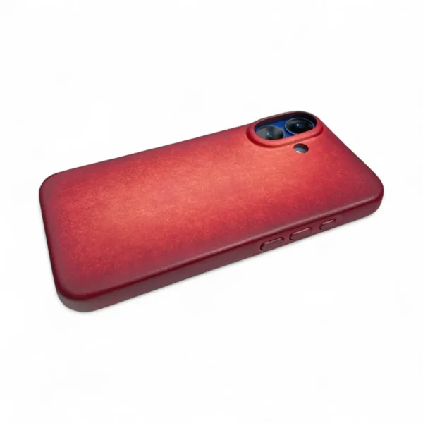 BridleBlack | Handmade Patina-Dyed iPhone Leather Case with MagSafe ( Red Patina ) - Image 2