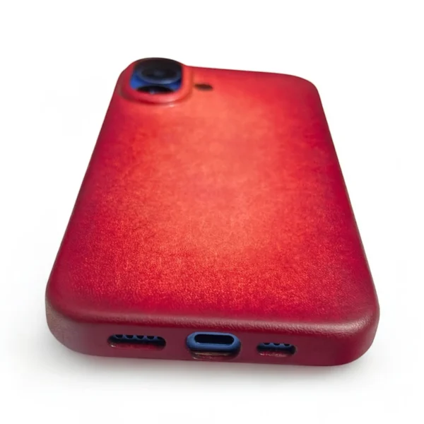 BridleBlack | Handmade Patina-Dyed iPhone Leather Case with MagSafe ( Red Patina ) - Image 4