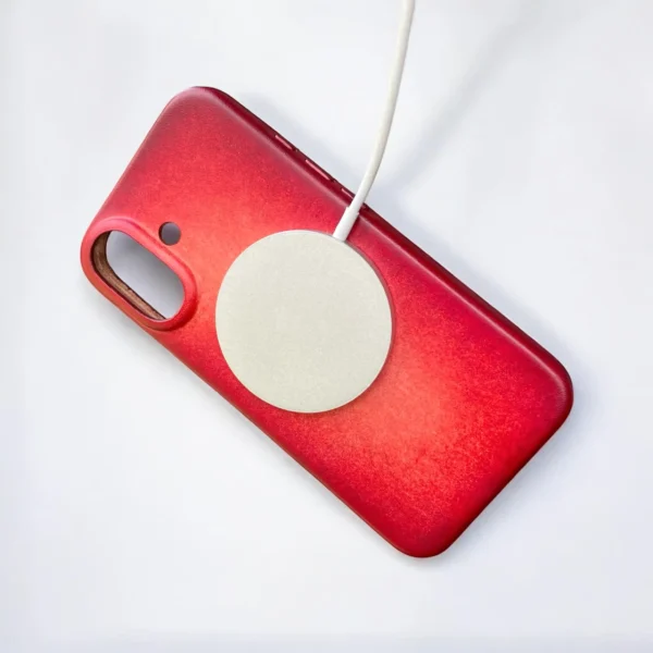 BridleBlack | Handmade Patina-Dyed iPhone Leather Case with MagSafe ( Red Patina ) - Image 7