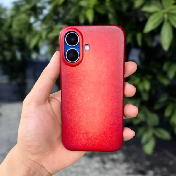 BridleBlack | Handmade Patina-Dyed iPhone Leather Case with MagSafe ( Red Patina ) - Image 8