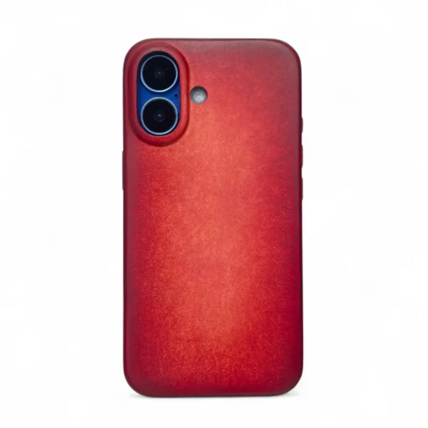 BridleBlack | Handmade Patina-Dyed iPhone Leather Case with MagSafe ( Red Patina )
